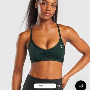 Gymshark Ruched Strappy Sports Bra - Victory Green